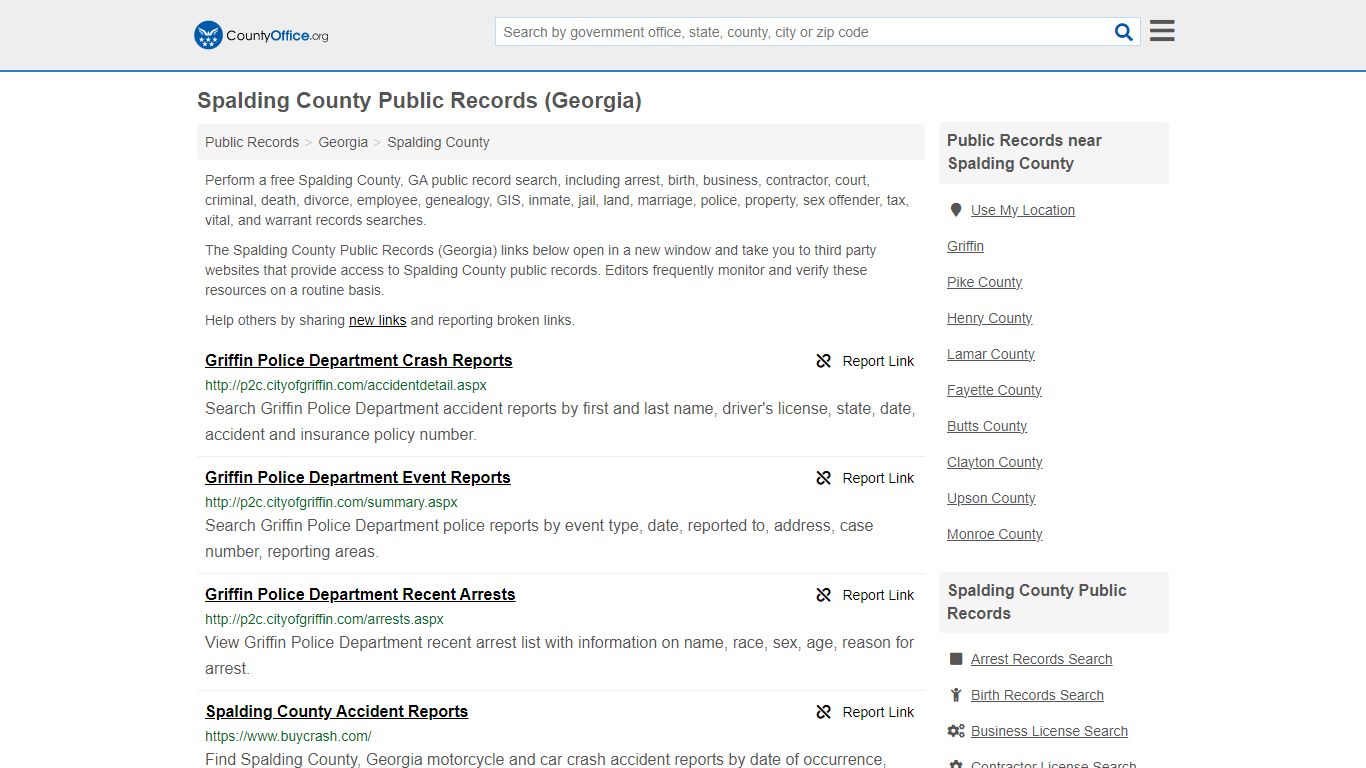 Public Records - Spalding County, GA (Business, Criminal, GIS, Property ...