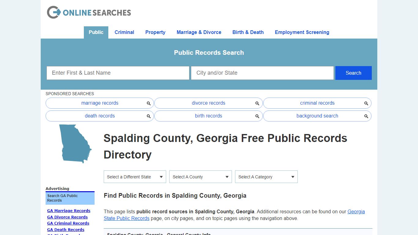 Spalding County, Georgia Public Records Directory